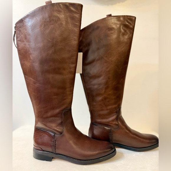 Franco Sarto Women’s Meyer Wide Calf Knee High Dark Brown Leather Boot Size 8.5 - Picture 4 of 15